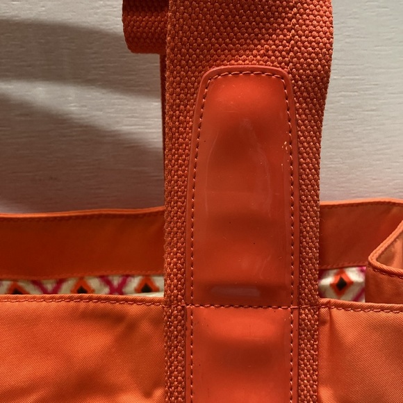 TORY BURCH Orange Nylon/ Patent Leather Tote - Picture 6 of 14